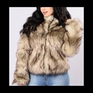 Fashion Nova Medium Size waist length fur coat